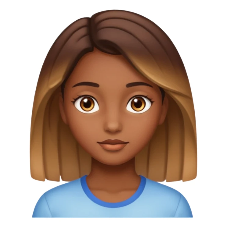 Une fille marron yeux marrons claire avec un beau placage sticker