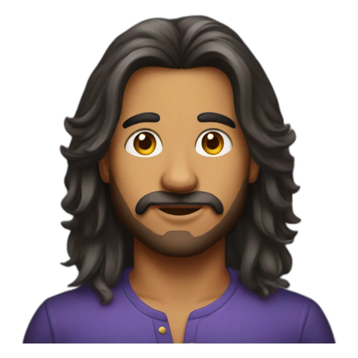 indian guy long hair cocktail sticker