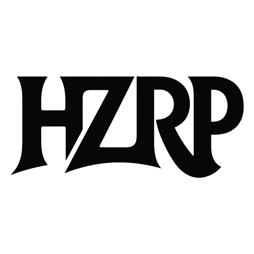 letters HZRP as a logo in a unique and creative style sticker
