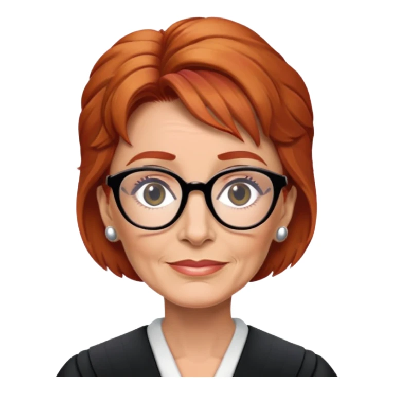 Judge Judy as a redhead with glasses  sticker