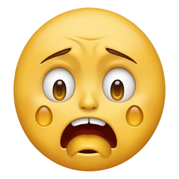 a standard, yellow face emoji that is crying, screaming, and angry  sticker