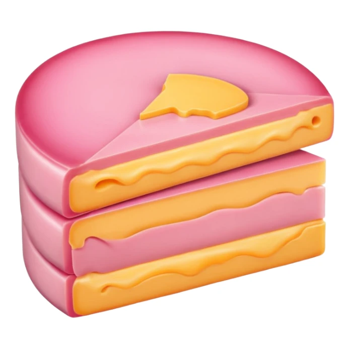 pink thin round slice of american cheese sticker