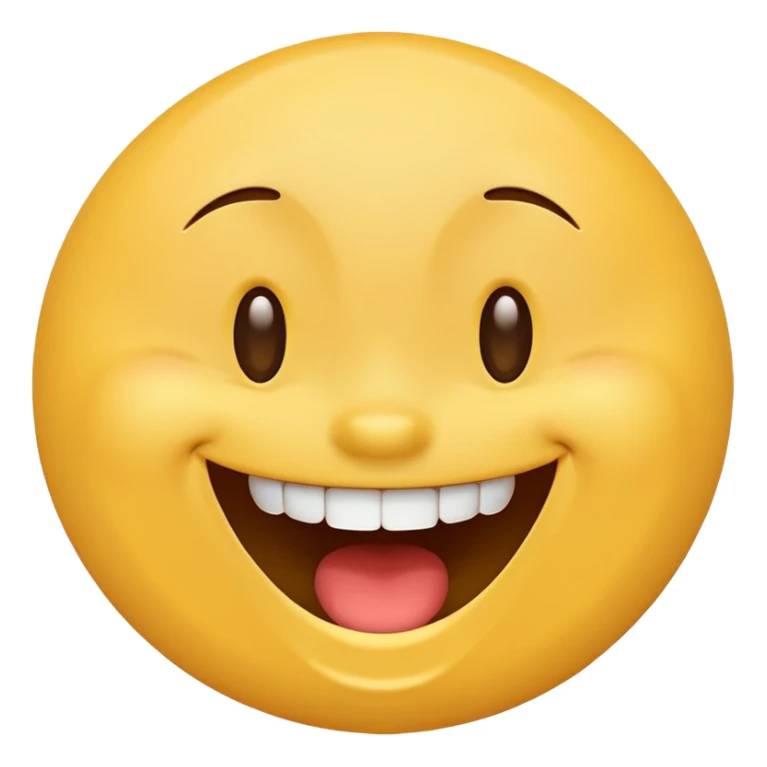 Emoji, yellow round laughing face, wide smile sticker