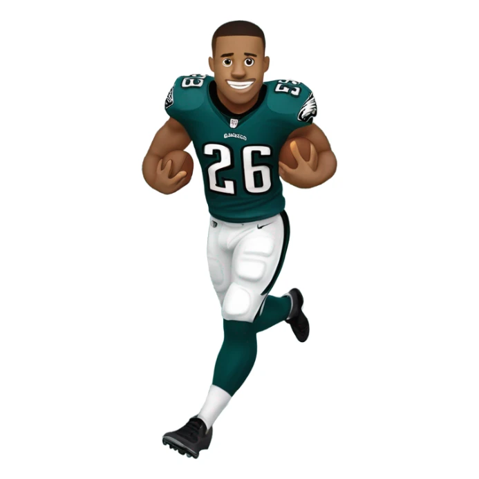 Philadelphia Eagles running back Saquon Barkley number 26 with eagle wings flying sticker