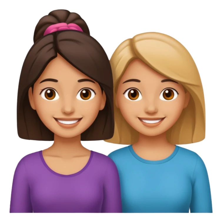 two hispanic best girl friends smiling sticker