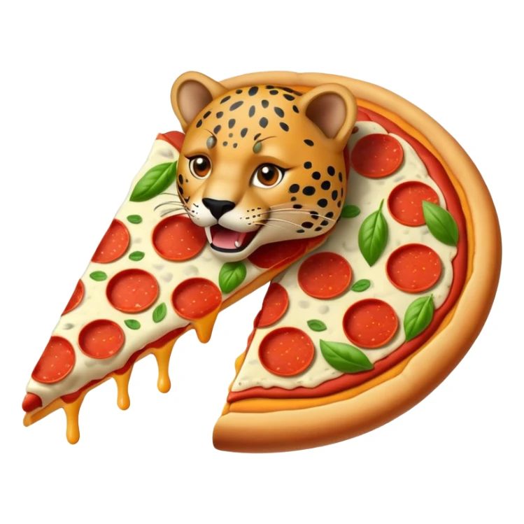 A Jaguar eating a napoletano pizza sticker