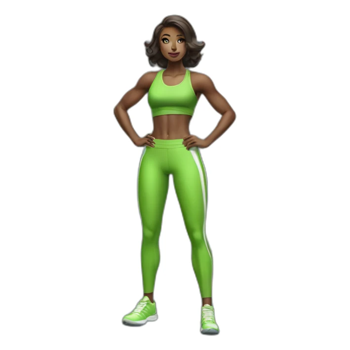 posh-muscle-girl-green full body sticker