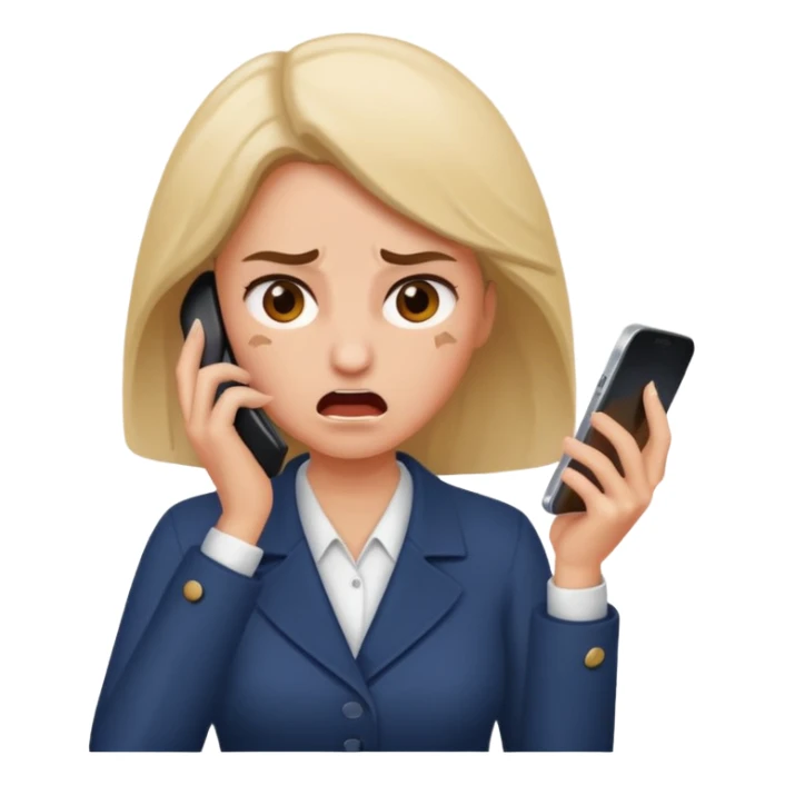 Woman slamming a phone down sticker