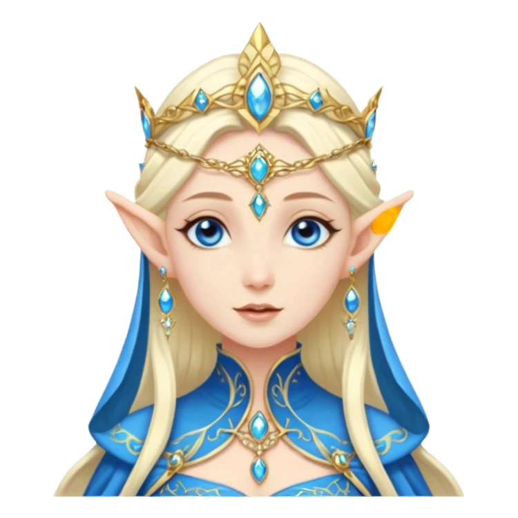 Hyper realistic celestial elf mage queen fairy pale skin blue eyes sticker