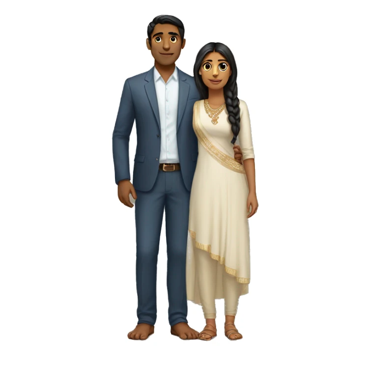 Indian couple tall guy short girl sticker