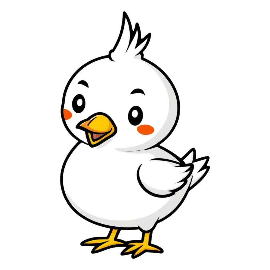 bird with a body like a garlic bulb, cartoonish sticker style sticker