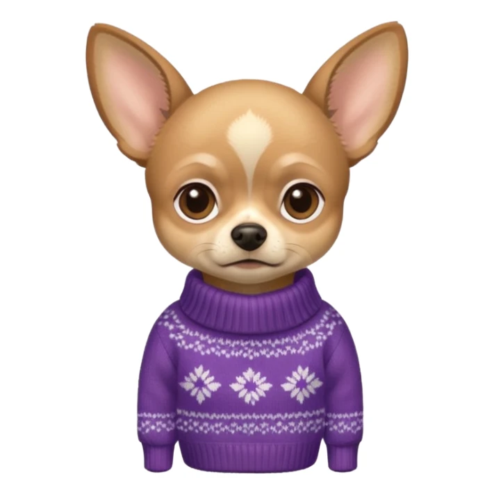 All Tan deer-head chihuahua sitting wearing a sweater sticker