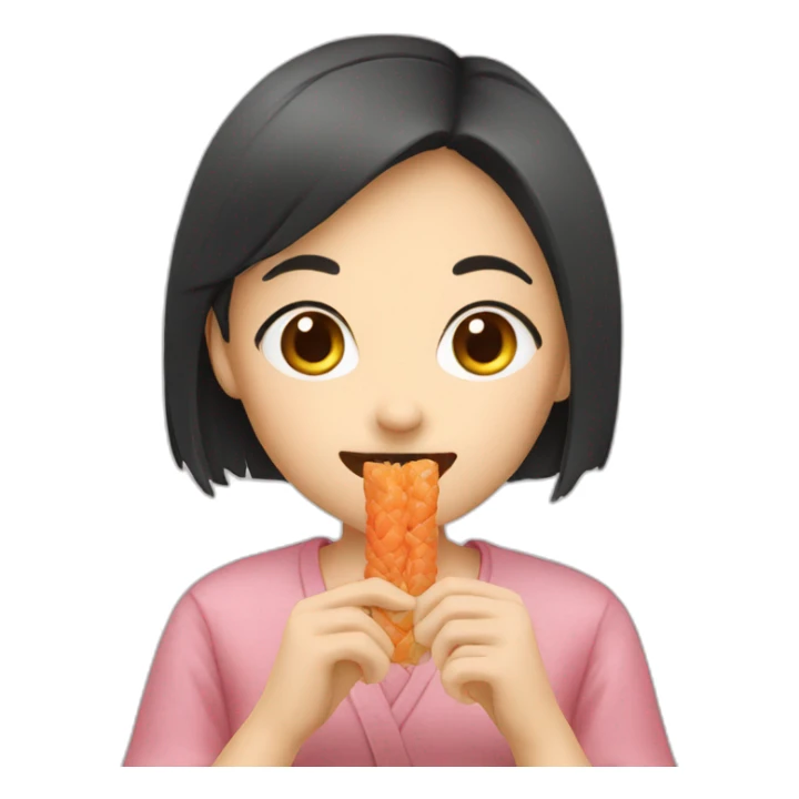 Girl eat japanese food stick sticker