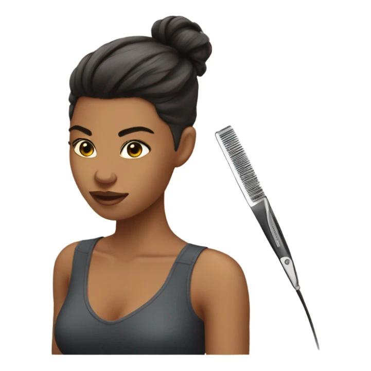 hot girl giving a haircut sticker