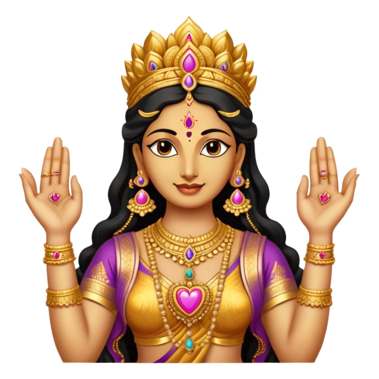 hindu goddess lakshmi with her hands together forming a heart shape sticker