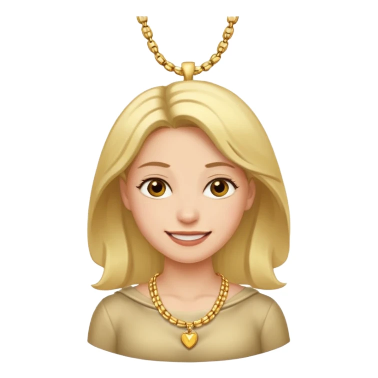 Female with Gold Necklace, fair skin, different expressions. sticker