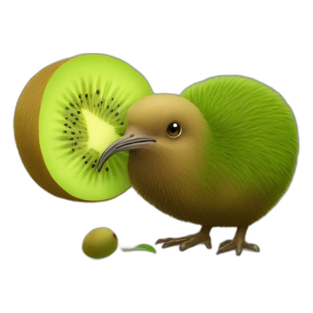 Oiseau kiwi qui mange un kiwi sticker