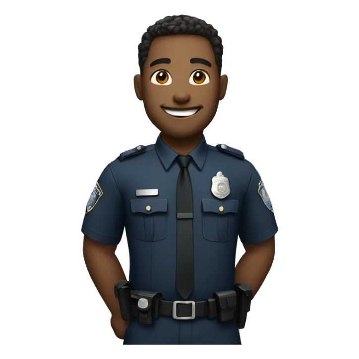 A police man, white skin, happy sticker