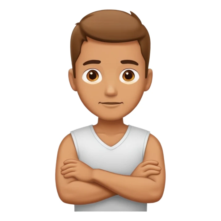 Man have his arms crossed around his neck sticker