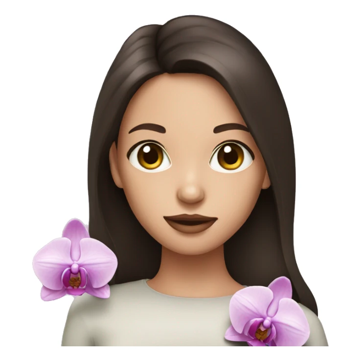 Brunette girl with orchid eyes sticker