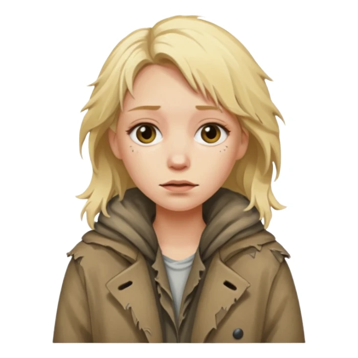 a homeless blonde woman sticker