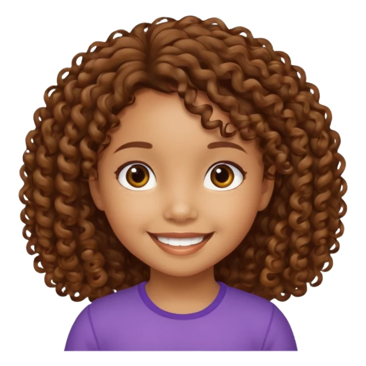 5 year old blasian girl with brown curly hair sticker