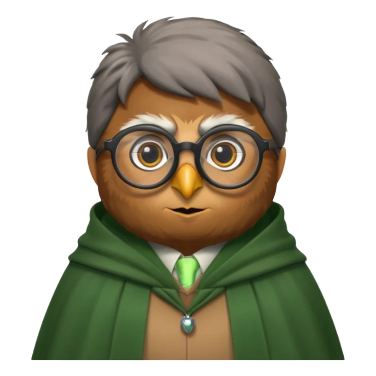 owl professor in green cloak university sticker