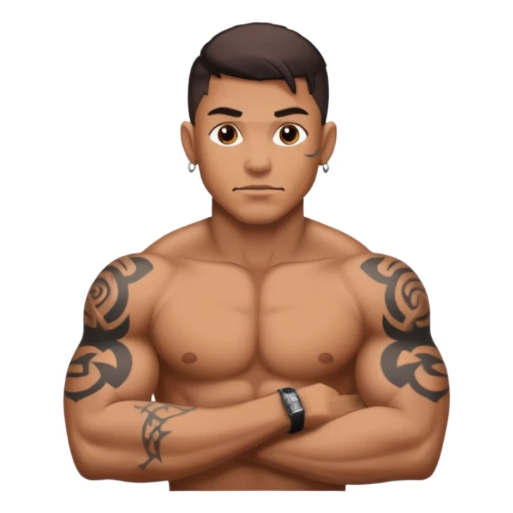 hombre con ptatuajes sticker