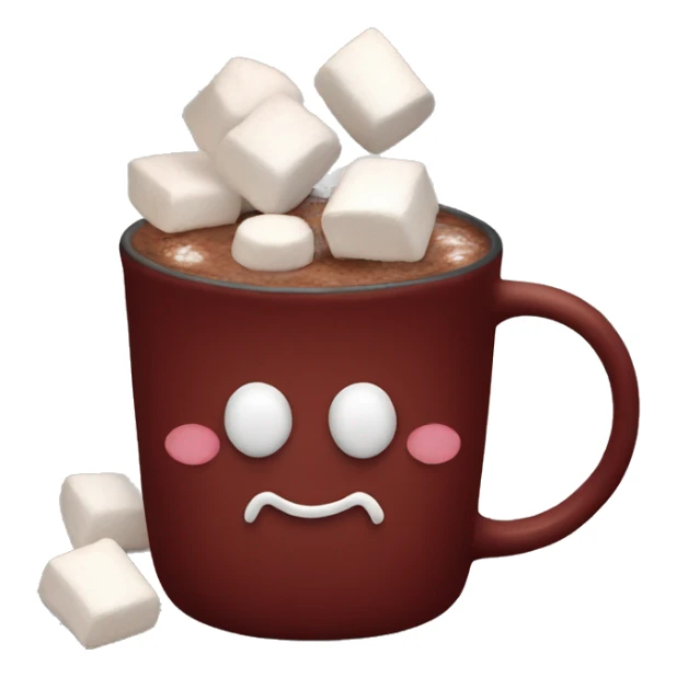 dark red mug with hot cocoa and marshmallows in it sticker