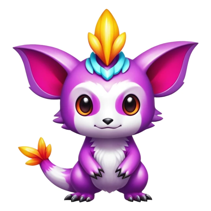 Exotic shiny rare epic cute Fakémon-creature, full body, with random markings sticker