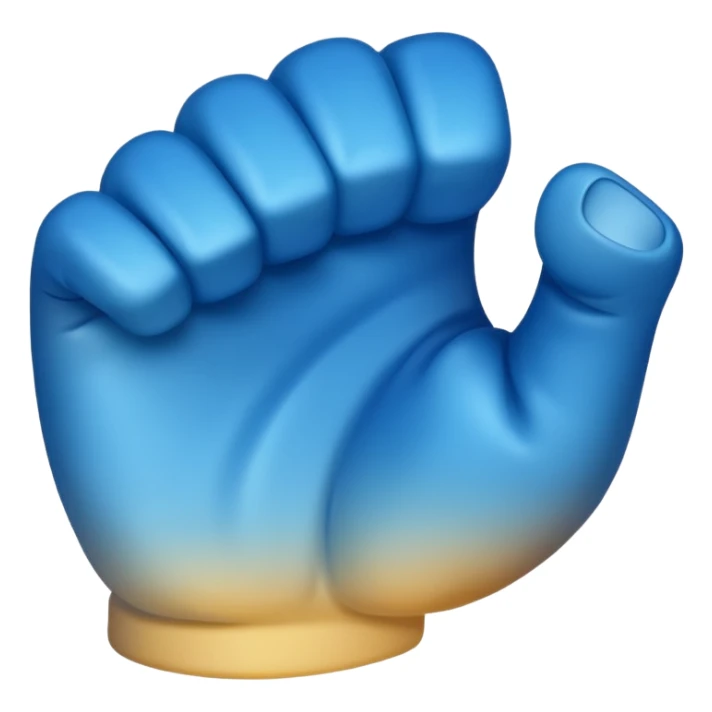 Give me a punching emoji with a blue gradient and transparency, No face, just a fist sticker