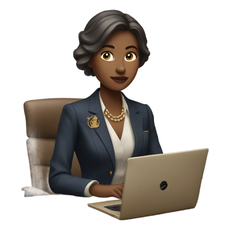 Ralph lauren women working at desk sticker