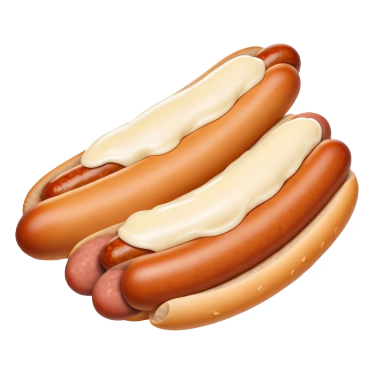 Une Saucisse seule avec  de la mayonnaise sur un côté PAS de pain sticker