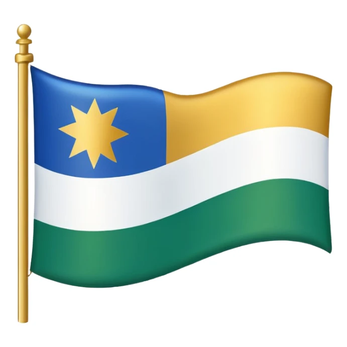 generame una bandera:
🟦 Azul, ⚪ Blanco, 🟩 Verde y ⭐ Dorado	 sticker