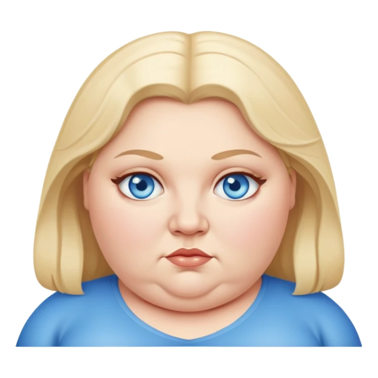 Obese white woman with blue eyes sticker