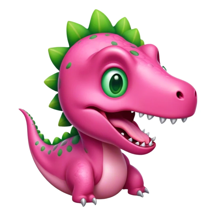 pink dinosaur sticking her tongue out sticker