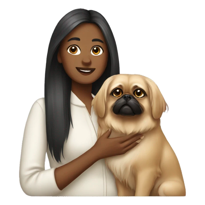 Women with Pekingese sticker