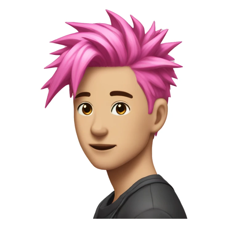 Gorpcore pink short spike hair male sticker