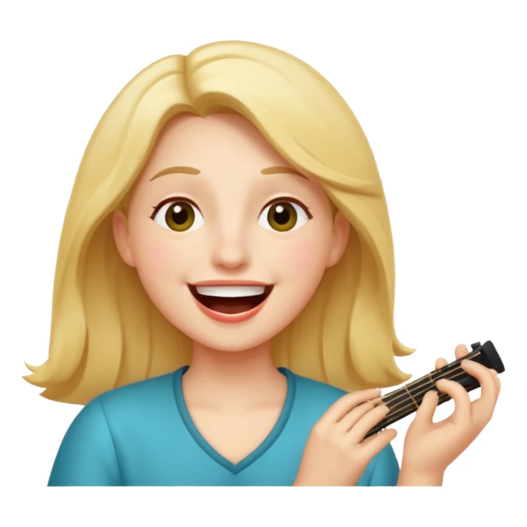 whimsical person joyfully singing larila with musical notes and big smile carefree silly mood sticker