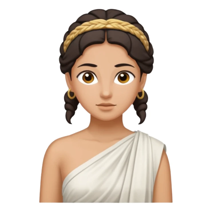 ancient greek woman with dark hair tied back sticker