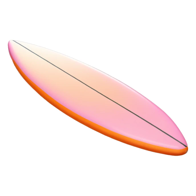 baby pink and orange surfboard by itself , no shadow sticker