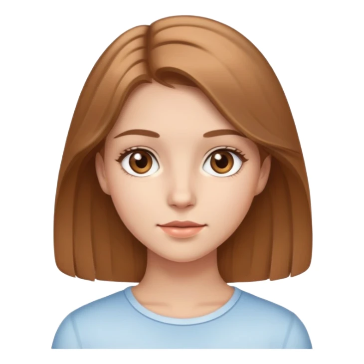 Pretty clean girl with light brown hair and light brown eyes sticker