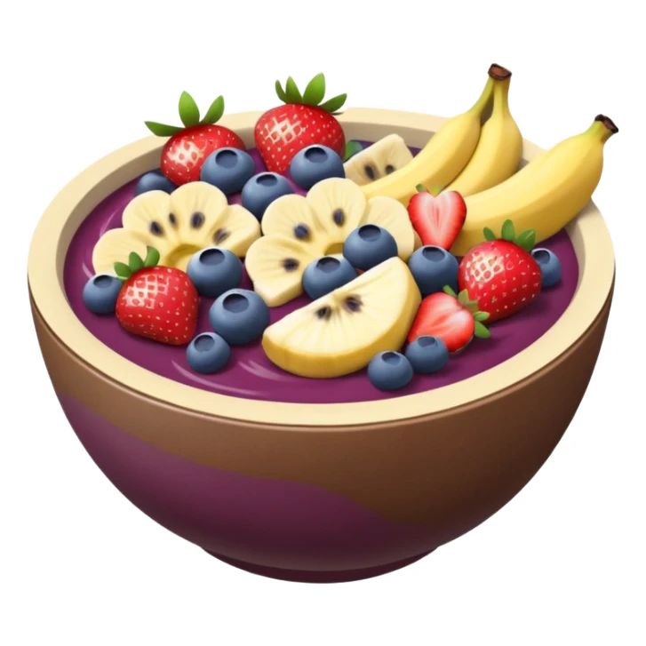 acai bowl with fresh fruit, inspired by Western Sydney, vibrant emoji style sticker