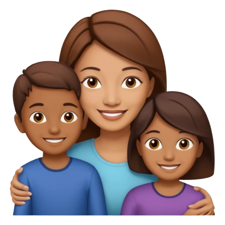 A Malay mum, around 35 years old, with two children aged about 12. sticker