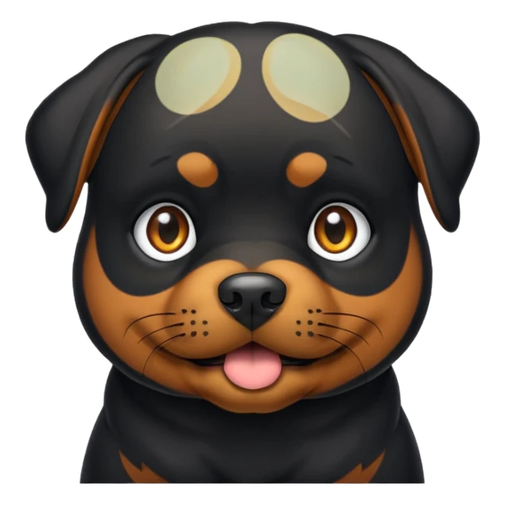 Crie um emoji de um cachorro rottweiler preto sticker