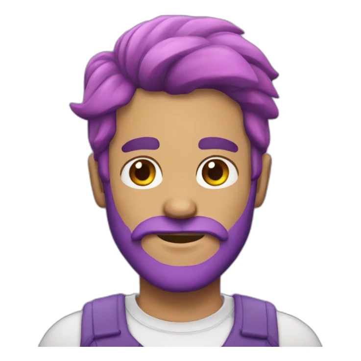 man with purple hair and pink beard sticker