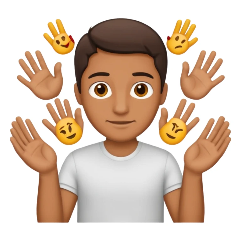man holding 6 in left hand and 7 in right hand sticker