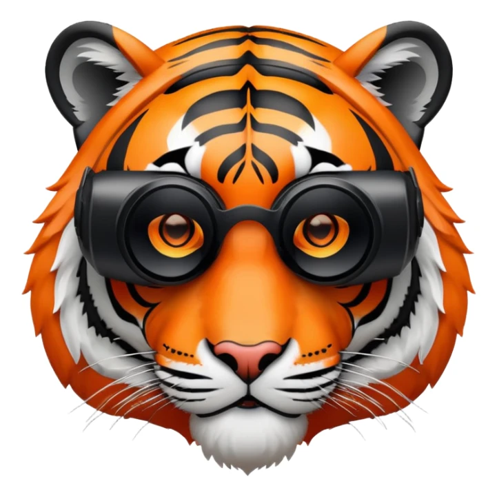 tiger face wearing VR headset for Twitch emote sticker