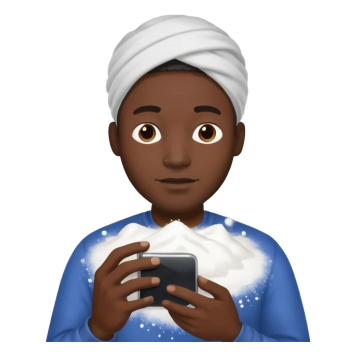 black man holding a phone with three lines of coke on it horizontally  sticker