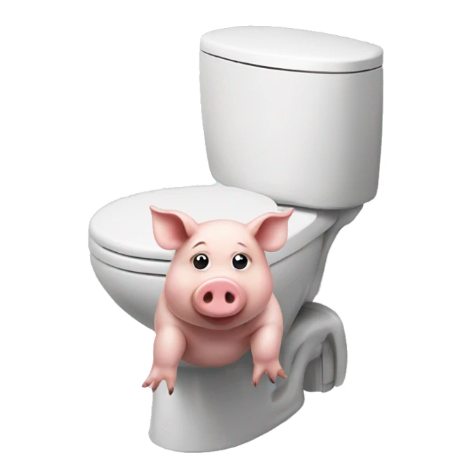 Pig on a toilet sticker